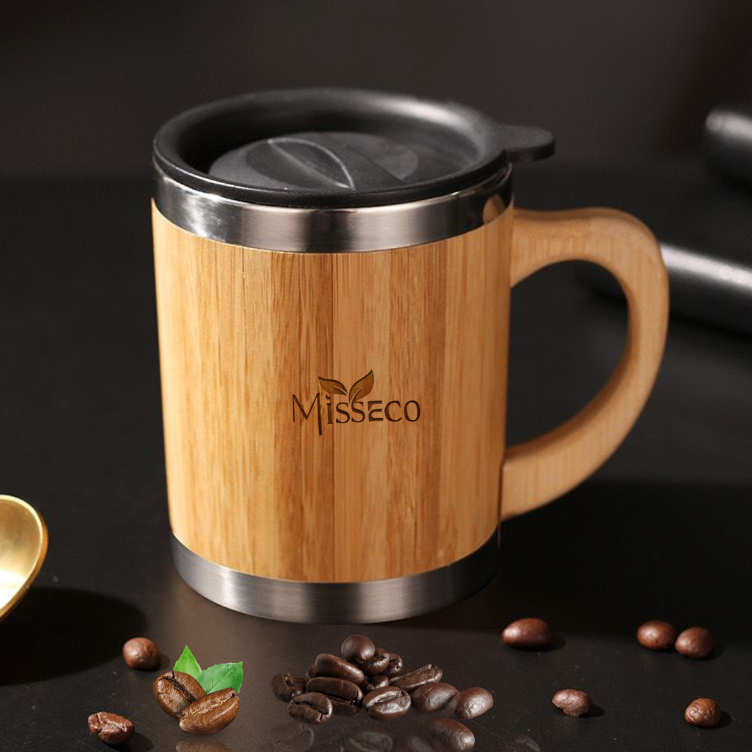 Premium Bamboo Coffee Mug - Eco-Friendly & Stylish for Office & Home