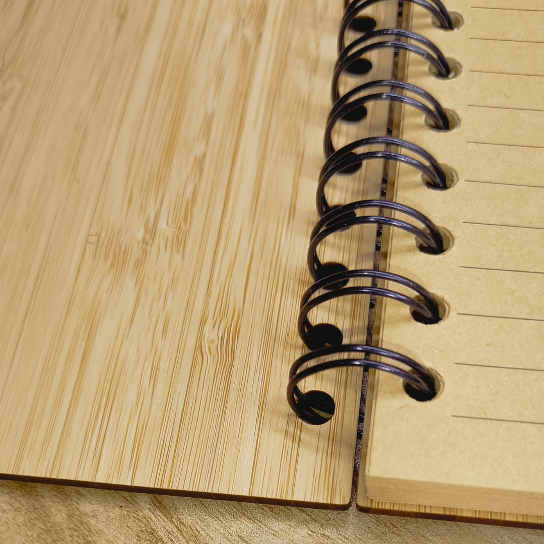 Eco- Friendly Premium Bamboo Reuseable Notebook with Pen - Image 3