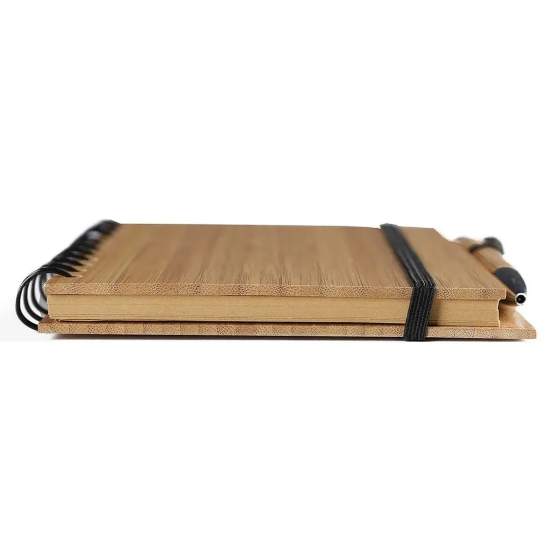 Eco- Friendly Premium Bamboo Reuseable Notebook with Pen - Image 4