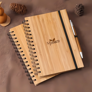 Eco- Friendly Premium Bamboo Reuseable Notebook with Pen