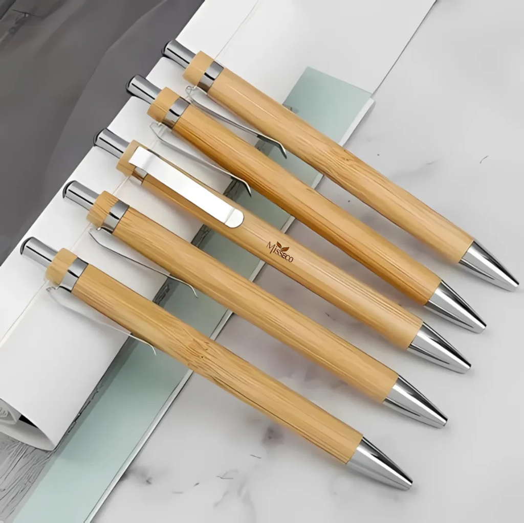 Eco- Friendly Bamboo Ball Pen | Sustainable, Stylish & Durable | Blue Ink (Pack of 5)