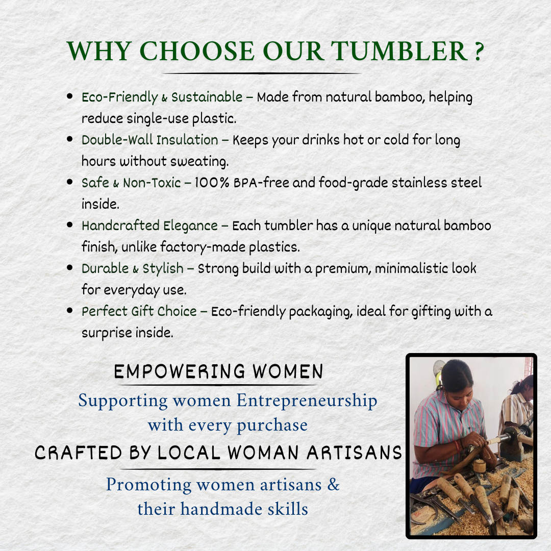 A Premium Eco-Friendly Bamboo Tumbler – Stylish & Durable I Insulated & Leakproof (450 ml) - Image 7