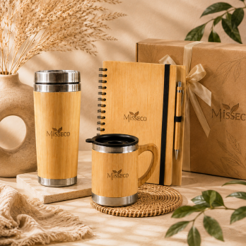 MissEco : Premium Gift Set | Bamboo Diary, Coffee Mug & Sipper – Sustainable & Durable Gifting
