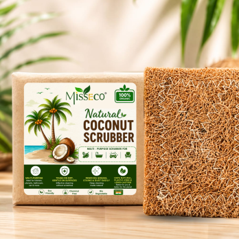 Coconut Coir Scrubber for Multi Purpose use | Eco-Friendly Kitchen Dish Scrubber | Pack of 10