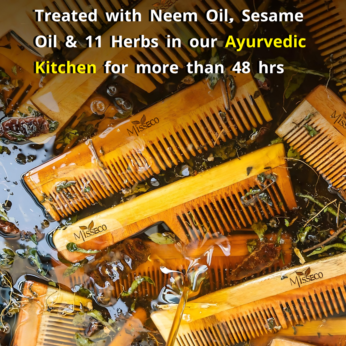 Premium Neem Wood Comb Set Pack Of 3 | Oil Treated - Image 5
